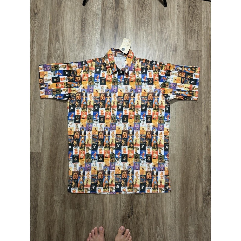 Vintage‎ Playboy Magazine Cover All Over Print Button Shirt Size S